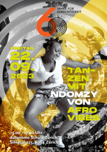 Ndomzy Black dancer on a flyer for an event in Zurich